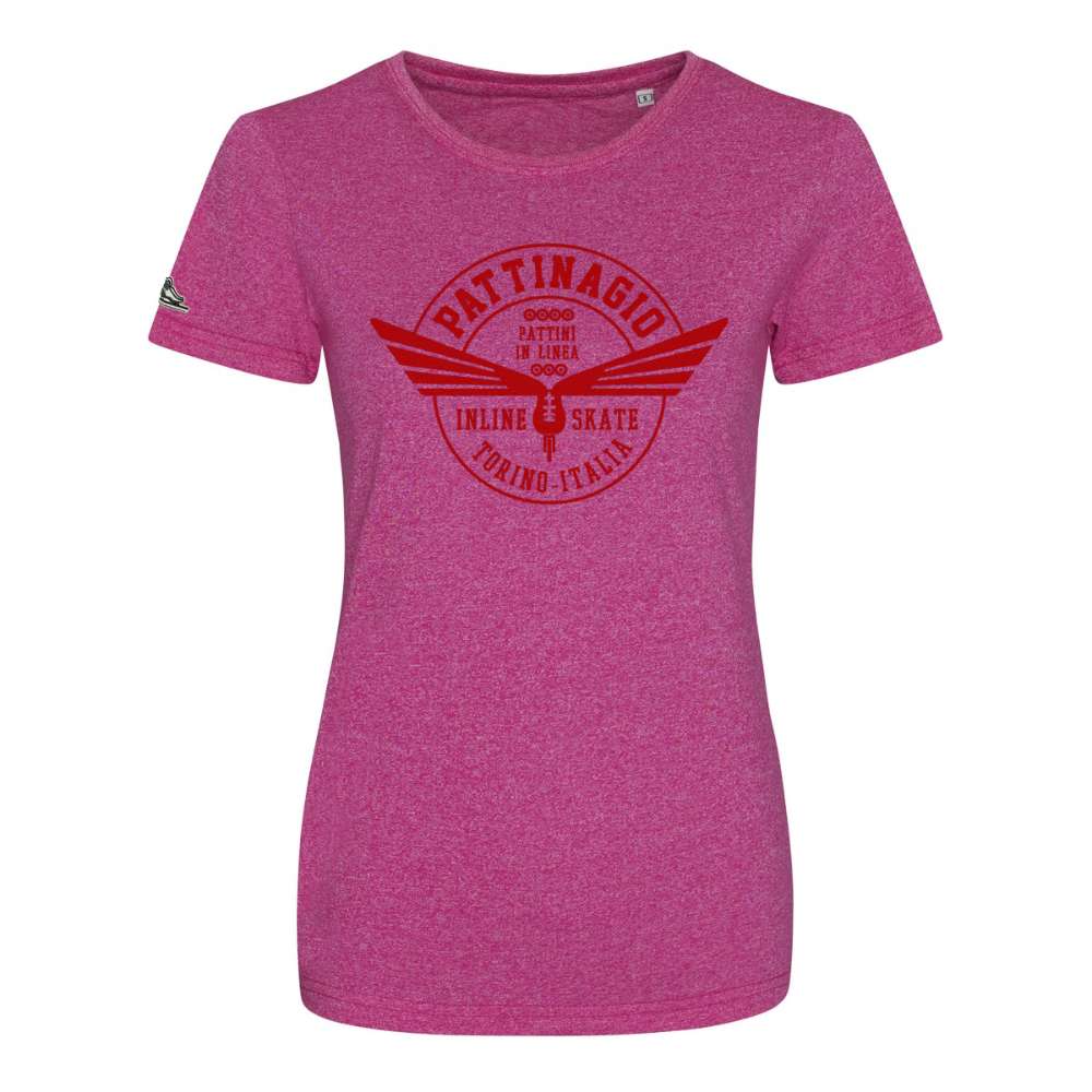 Schaatsen T-Shirt Inline Skate roze Pattini in linea